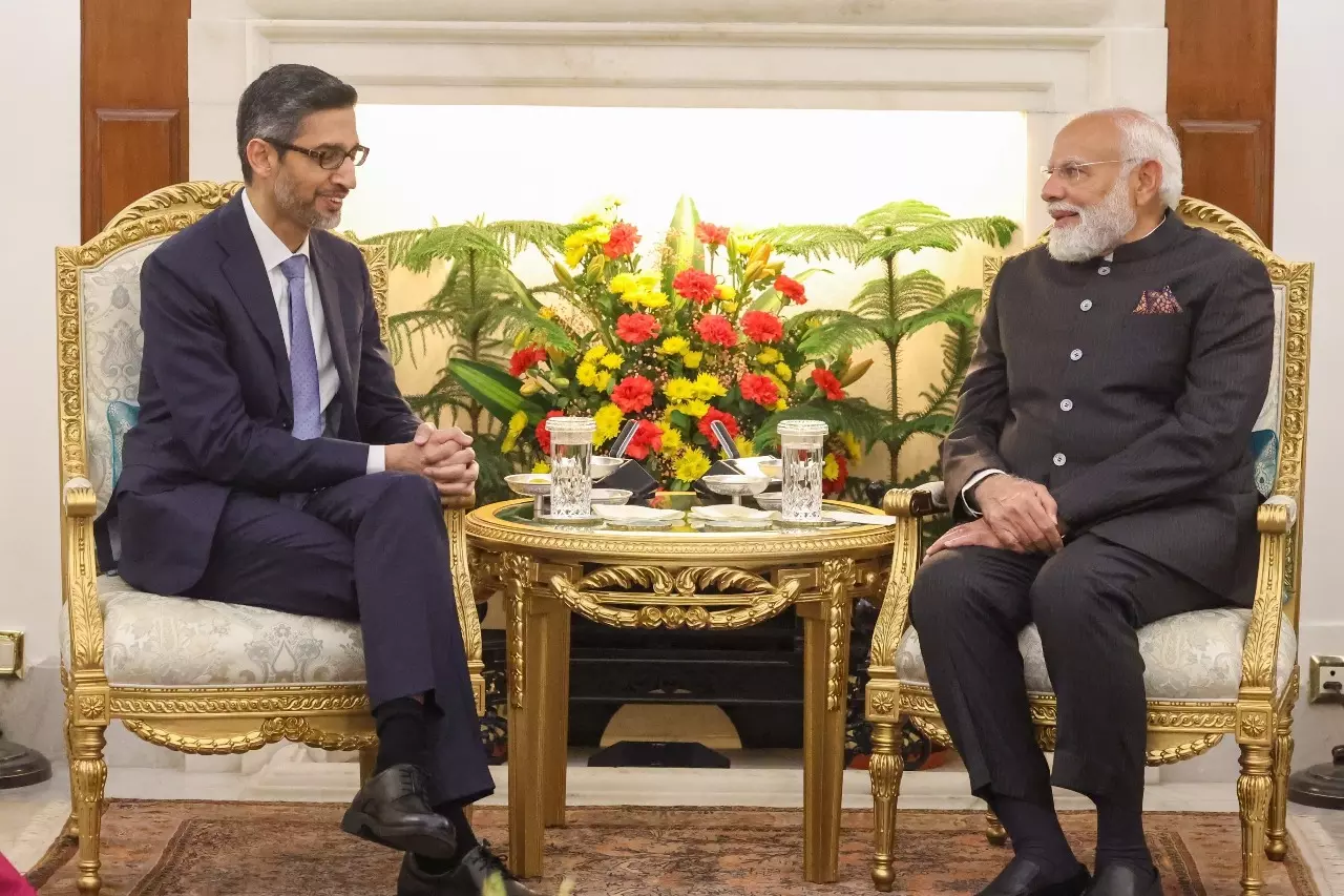 Sundar Pichai से मुलाकात के बाद पीएम मोदी ने AI पर चर्चा की Sundar Pichai से मुलाकात के बाद पीएम मोदी ने AI पर चर्चा की