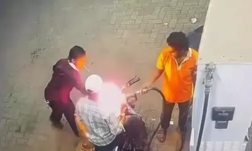रायपुर के पेट्रोल पंप में आग लगाने की कोशिश, देखें VIDEO...