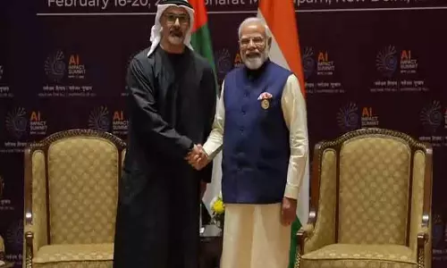 Delhi: Abu Dhabi के क्राउन प्रिंस की AI समिट में शामिल होने से भारत-UAE रिश्ते और गहरे हुए Delhi: Abu Dhabi के क्राउन प्रिंस की AI समिट में शामिल होने से भारत-UAE रिश्ते और गहरे हुए