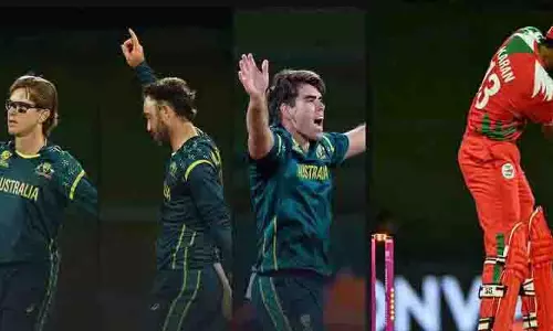 Australia ने ओमान को 9 विकेट से हराकर तीसरा स्थान हासिल किया Australia ने ओमान को 9 विकेट से हराकर तीसरा स्थान हासिल किया