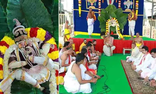 Yadagirigutta में ब्रह्मोत्सव: चौथे दिन दिव्य वटपत्रशाई दर्शन