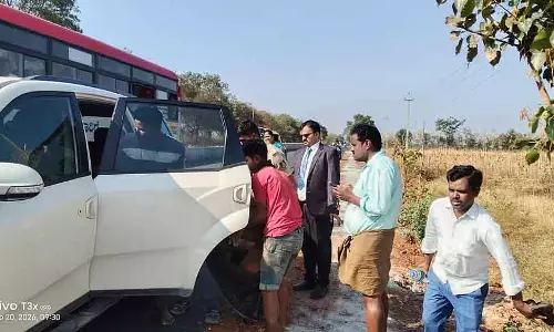 Jagalur : घायल जज को अस्पताल में भर्ती कराया गया Jagalur : घायल जज को अस्पताल में भर्ती कराया गया