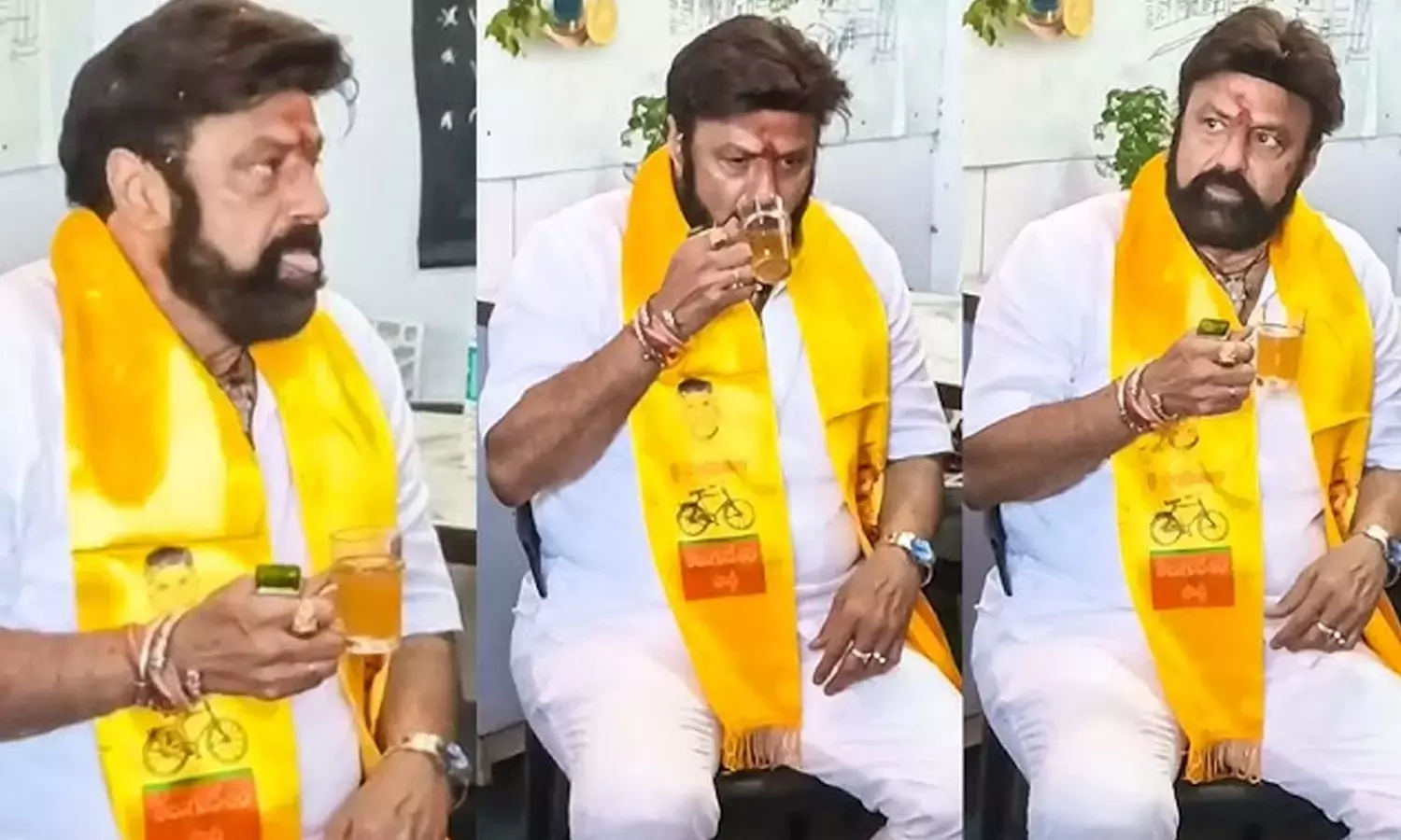 Balakrishna ने अपने फैन की दुकान का उद्घाटन किया और चाय पी Balakrishna ने अपने फैन की दुकान का उद्घाटन किया और चाय पी