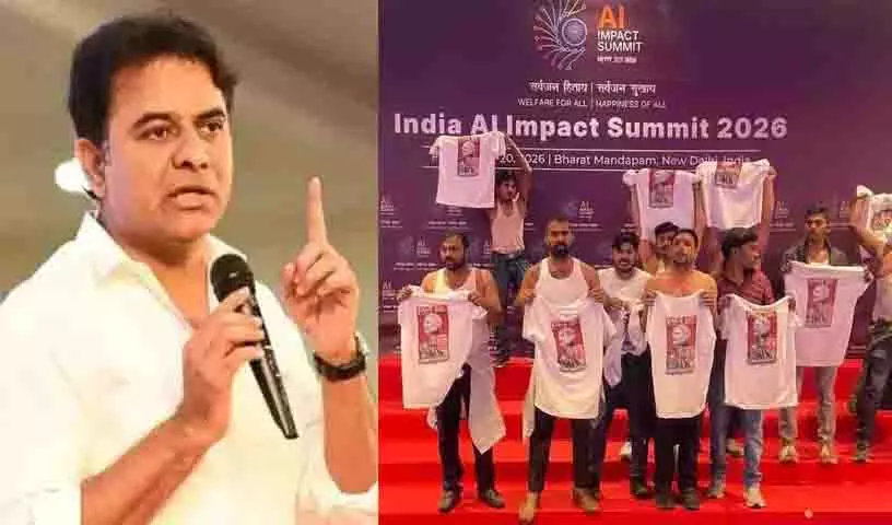 AI समिट में यूथ कांग्रेस का विरोध प्रदर्शन.. KTR की कड़ी आलोचना AI समिट में यूथ कांग्रेस का विरोध प्रदर्शन.. KTR की कड़ी आलोचना