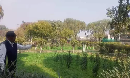 गुलाब के फूलों के बीच Mohali का बगीचा बंजर गुलाब के फूलों के बीच Mohali का बगीचा बंजर