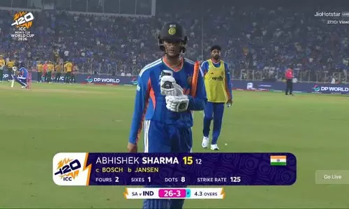 T20 WC 2026 सुपर-8: इंडिया को तीसरा झटका, अभिषेक शर्मा 15 रन पर आउट T20 WC 2026 सुपर-8: इंडिया को तीसरा झटका, अभिषेक शर्मा 15 रन पर आउट