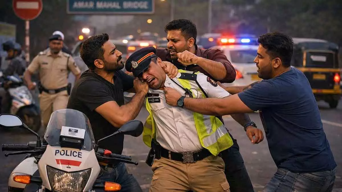 Mumbai : ट्रैफिक नियम तोड़ने वालों को रोकने पर चेंबूर में पुलिस कांस्टेबल पर हमला Mumbai : ट्रैफिक नियम तोड़ने वालों को रोकने पर चेंबूर में पुलिस कांस्टेबल पर हमला