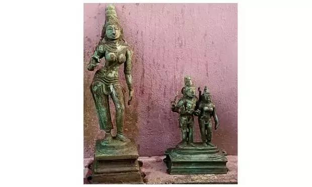 Tamil Nadu : वेदारण्यम के पास तीन धातु की मूर्तियां मिलीं