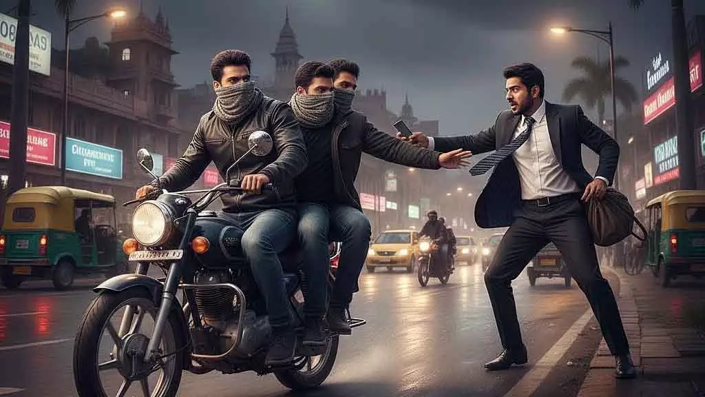 Bhopal : बाइक सवार बदमाशों ने एयरफोर्स कर्मी का मोबाइल फोन और कैश छीना Bhopal : बाइक सवार बदमाशों ने एयरफोर्स कर्मी का मोबाइल फोन और कैश छीना
