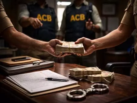 Andhra Pradesh के दो पुलिस अधिकारी 3 लाख रुपए की रिश्वत लेते हुए पकड़े गए Andhra Pradesh के दो पुलिस अधिकारी 3 लाख रुपए की रिश्वत लेते हुए पकड़े गए
