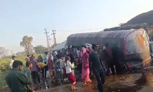 Rajasthan :जानवर को बचाने की कोशिश में पलटा तेल टैंकर