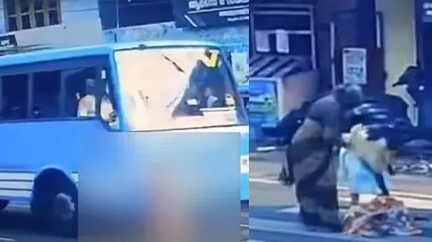 Kollam में प्राइवेट बस की चपेट में आने से महिला चमत्कारिक ढंग से बच गई