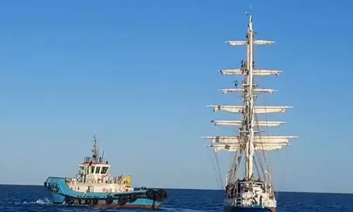 लोकयान-26 के तहत, INS सुदर्शनी मिस्र के सफागा से रवाना हुई लोकयान-26 के तहत, INS सुदर्शनी मिस्र के सफागा से रवाना हुई