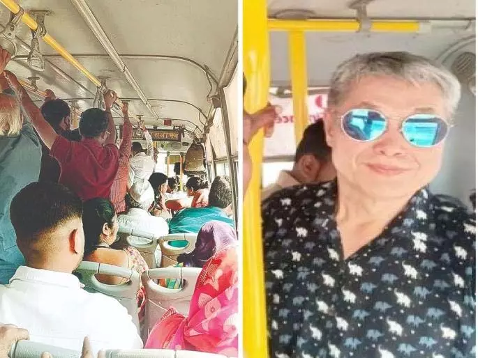 Foreign Tourists को चौ. संभाजीनगर जाने वाली खचाखच भरी बस में खड़े रहने को मजबूर होना पड़ा Foreign Tourists को चौ. संभाजीनगर जाने वाली खचाखच भरी बस में खड़े रहने को मजबूर होना पड़ा