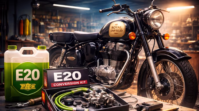 Mumbai: Royal Enfield ने लॉन्च की E20 कंवर्जन किट Mumbai: Royal Enfield ने लॉन्च की E20 कंवर्जन किट