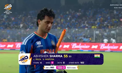 Abhishek Sharma का विकेट गिरते ही जिम्बाब्वे को मिली राहत Abhishek Sharma का विकेट गिरते ही जिम्बाब्वे को मिली राहत