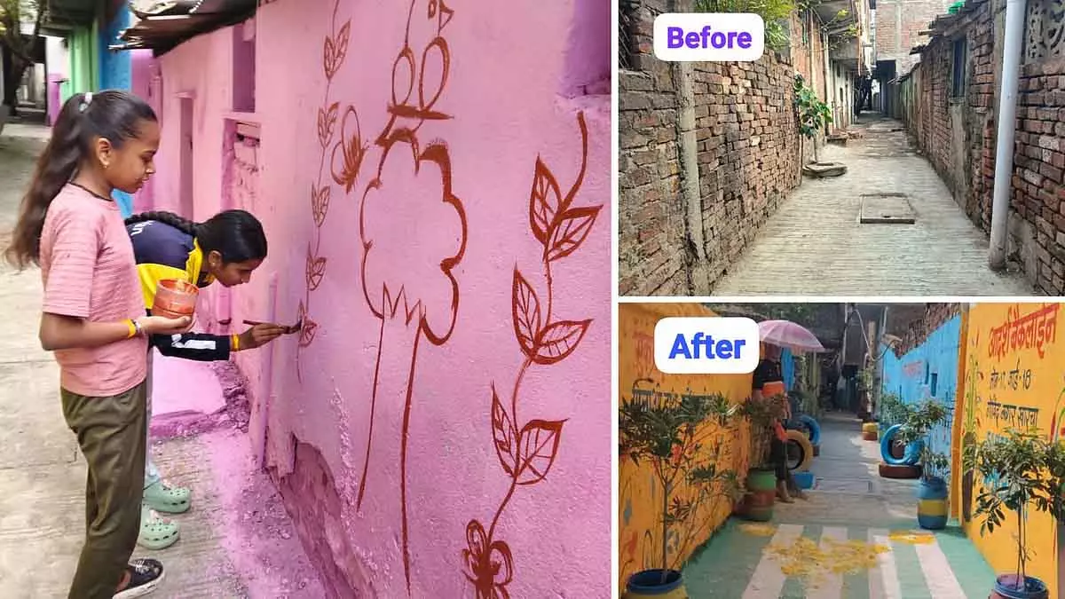 Indore : बैकलेन को बदलने के लिए बच्चों ने चलाया सफाई अभियान Indore : बैकलेन को बदलने के लिए बच्चों ने चलाया सफाई अभियान