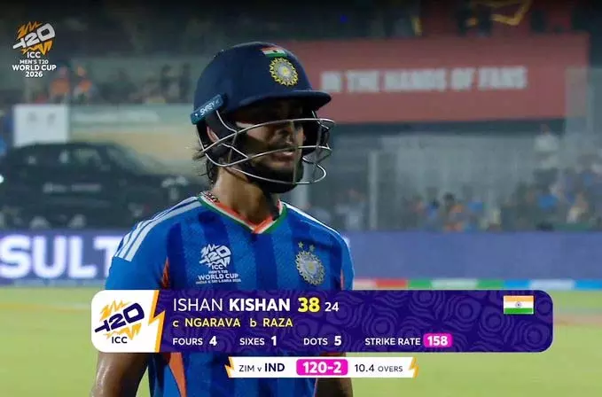 T20 SUPER 8: शानदार लय में दिखे Ishan Kishan, 38 पर थमे कदम T20 SUPER 8: शानदार लय में दिखे Ishan Kishan, 38 पर थमे कदम