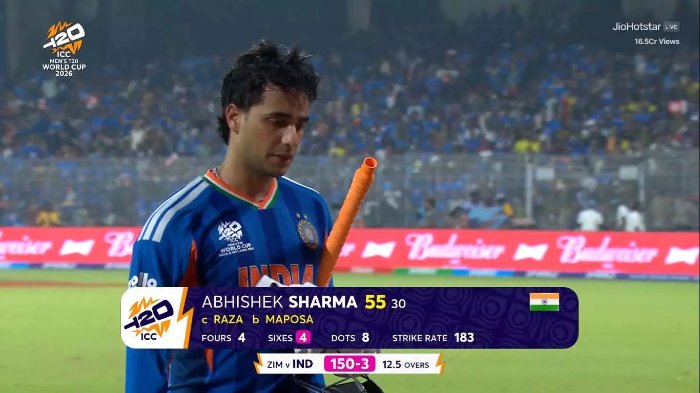 Abhishek Sharma का विकेट गिरते ही जिम्बाब्वे को मिली राहत Abhishek Sharma का विकेट गिरते ही जिम्बाब्वे को मिली राहत