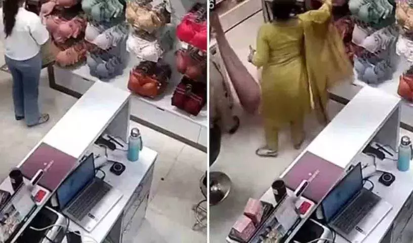 दुकान से दस हजार रुपये के underwear चुराने वाली महिला दुकान से दस हजार रुपये के underwear चुराने वाली महिला