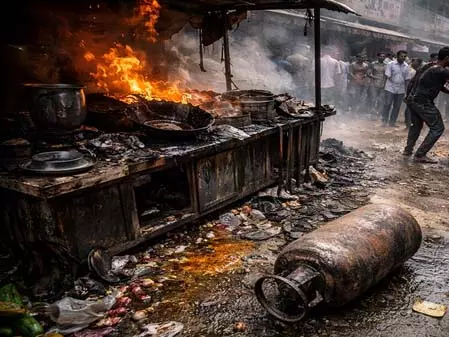 बिहार : पश्चिम चंपारण के बाजार में फटा एलपीजी सिलेंडर, 11 लोग घायल बिहार : पश्चिम चंपारण के बाजार में फटा एलपीजी सिलेंडर, 11 लोग घायल