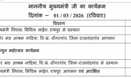 CM विष्णुदेव साय आज फाल्गुन महोत्सव में होंगे शामिल CM विष्णुदेव साय आज फाल्गुन महोत्सव में होंगे शामिल