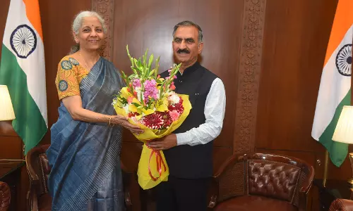 हिमाचल के CM सुखू ने केंद्रीय वित्त मंत्री से मुलाकात की, 2026-27 के लिए विशेष केंद्रीय सहायता मांगी हिमाचल के CM सुखू ने केंद्रीय वित्त मंत्री से मुलाकात की, 2026-27 के लिए विशेष केंद्रीय सहायता मांगी
