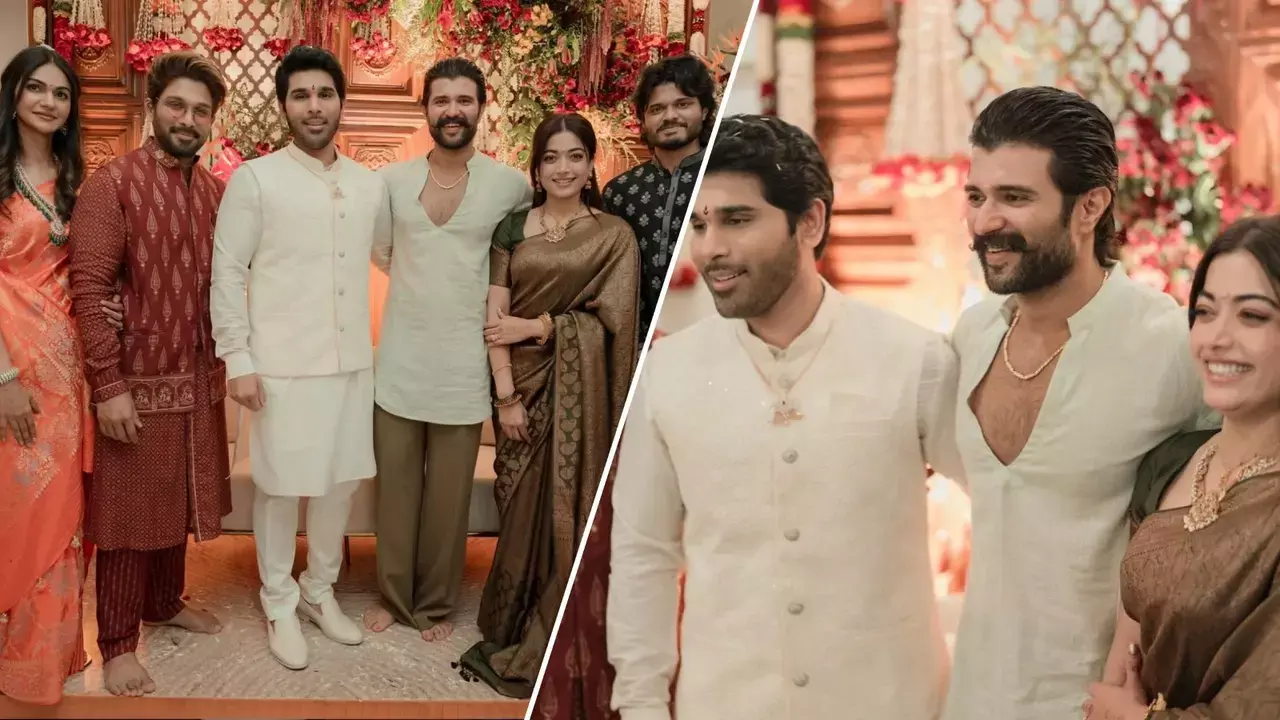 Pushpa with Srivalli! रश्मिका अपनी शादी के बाद Allu Arjun के साथ नज़र आईं Pushpa with Srivalli! रश्मिका अपनी शादी के बाद Allu Arjun के साथ नज़र आईं