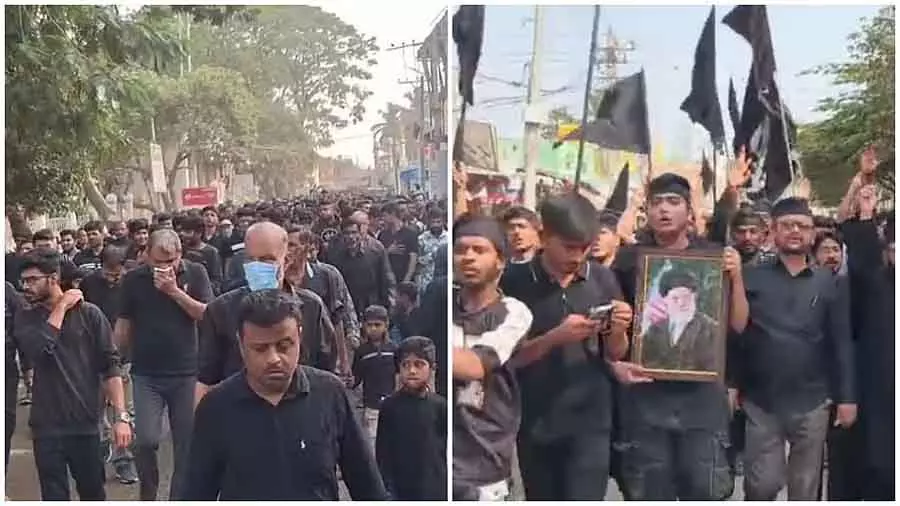 Alipur, चिक्काबल्लापुर में खामेनेई की हत्या की निंदा करते हुए बड़ा विरोध मार्च निकाला गया Alipur, चिक्काबल्लापुर में खामेनेई की हत्या की निंदा करते हुए बड़ा विरोध मार्च निकाला गया