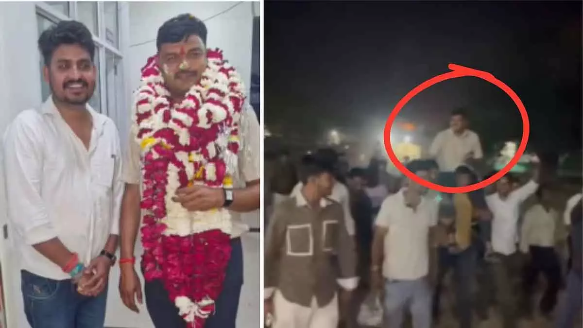 MP : मुरैना में TI ने कथित बाइक चोर के साथ जन्मदिन मनाया, केक काटा MP : मुरैना में TI ने कथित बाइक चोर के साथ जन्मदिन मनाया, केक काटा