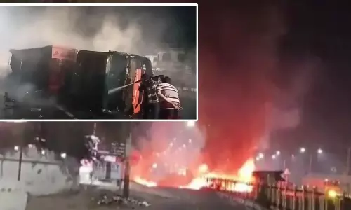Bharatpur: कोयले से लदे ट्रेलर में आग लगने से ड्राइवर की दर्दनाक मौत