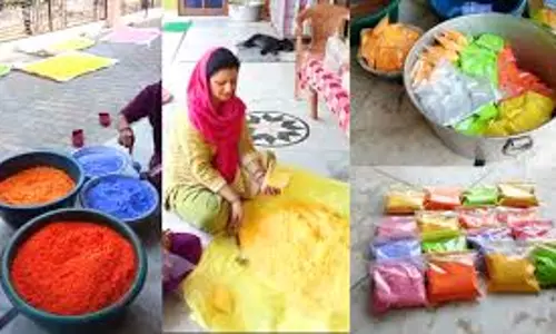 Nahan: होली के लिए प्राकृतिक रंग तैयार, नाहन में रंग निर्माण Nahan: होली के लिए प्राकृतिक रंग तैयार, नाहन में रंग निर्माण