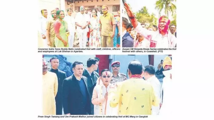पूरे पूर्वोत्तर में Holi मनाई गई, राज्यपालों और मुख्यमंत्रियों ने शुभकामनाएं दीं