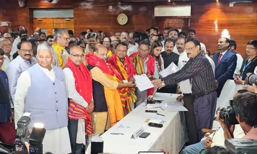 दिलीप रे और BJP उम्मीदवारों ने ओडिशा में राज्यसभा चुनाव के लिए नामांकन दाखिल किया