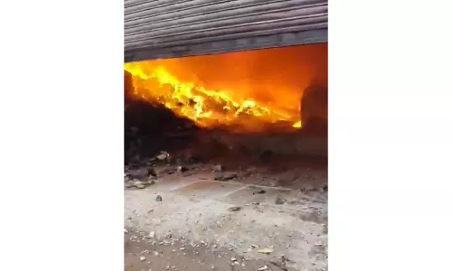 Delhi: रंगपुरी गोदाम में लगी आग Delhi: रंगपुरी गोदाम में लगी आग