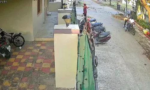 CCTV में कैद चेन स्नेचिंग की वारदात CCTV में कैद चेन स्नेचिंग की वारदात