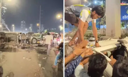 Mumbai : बोरीवली के पास मगथाने ब्रिज पर टेम्पो-कार की टक्कर से ट्रैफिक जाम Mumbai : बोरीवली के पास मगथाने ब्रिज पर टेम्पो-कार की टक्कर से ट्रैफिक जाम