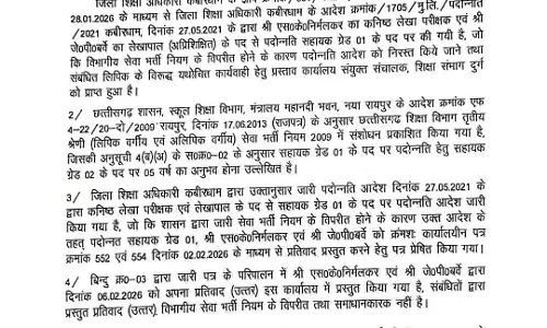 प्रमोशन निरस्त, जिला शिक्षा विभाग में इन 2 कर्मचारियों के खिलाफ हुई थी शिकायत प्रमोशन निरस्त, जिला शिक्षा विभाग में इन 2 कर्मचारियों के खिलाफ हुई थी शिकायत