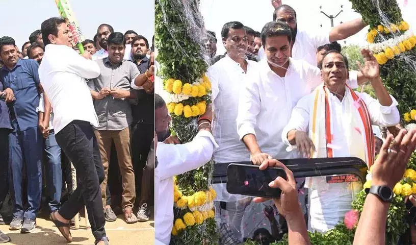 KTR ने मेडचल में सीएमआर क्रिकेट टूर्नामेंट का उद्घाटन किया KTR ने मेडचल में सीएमआर क्रिकेट टूर्नामेंट का उद्घाटन किया