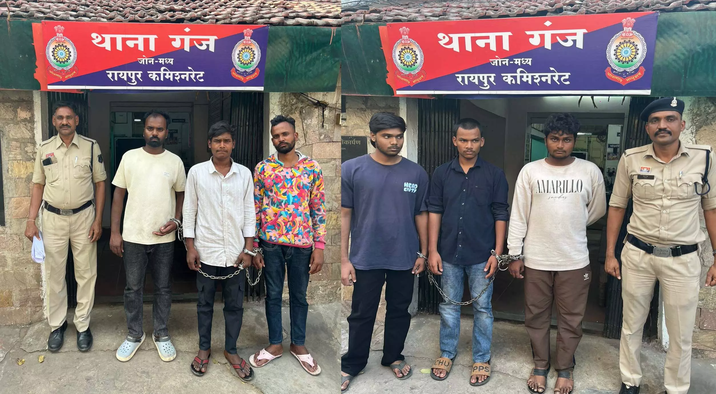 चुनाभट्ठी और तेलघानी नाका में गंज पुलिस की बड़ी कार्रवाई, 6 बदमाश गिरफ्तार चुनाभट्ठी और तेलघानी नाका में गंज पुलिस की बड़ी कार्रवाई, 6 बदमाश गिरफ्तार