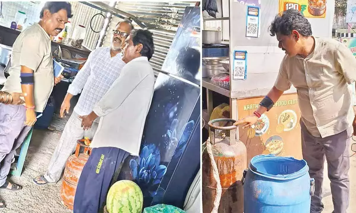 Andhra: होटलों को घरेलू LPG सिलेंडरों के इस्तेमाल के प्रति अधिकारियों ने आगाह किया Andhra: होटलों को घरेलू LPG सिलेंडरों के इस्तेमाल के प्रति अधिकारियों ने आगाह किया