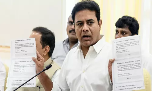 KTR ने राज्य में बिगड़ती कानून-व्यवस्था और CM रेवंत रेड्डी के बेनामी सौदों को लेकर अमित शाह को पत्र लिखा