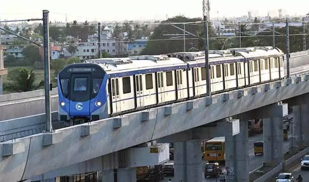 Chennai मेट्रो में यात्रियों की संख्या बढ़कर प्रतिदिन 4.64 लाख हुई Chennai मेट्रो में यात्रियों की संख्या बढ़कर प्रतिदिन 4.64 लाख हुई