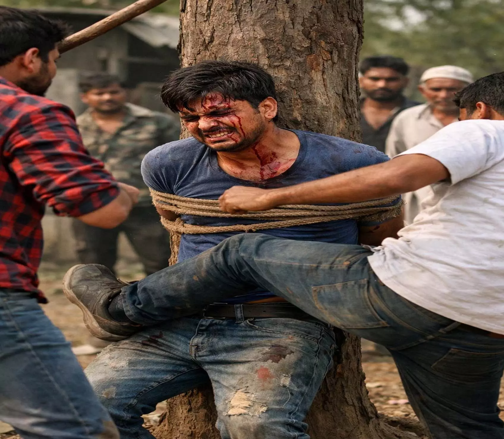 ईंट-भट्ठा मालिक ने युवक को किया अगवा, पेड़ से उल्टा लटकाकर मिर्च पाउडर डालकर पीटा ईंट-भट्ठा मालिक ने युवक को किया अगवा, पेड़ से उल्टा लटकाकर मिर्च पाउडर डालकर पीटा