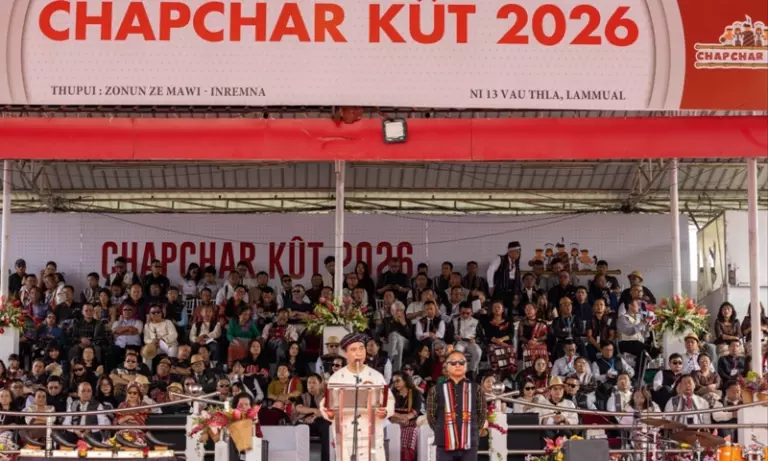 Mizoram : आइजोल ने सांस्कृतिक उत्सव के साथ चापचर कुट 2026 मनाया