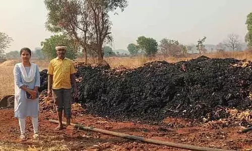 Sandur : घास के ढेर में अचानक आग