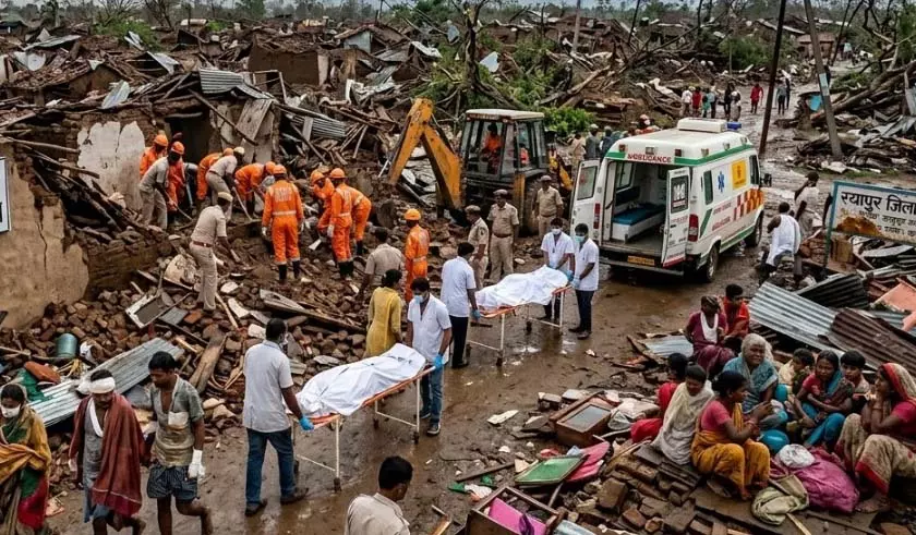तूफान ने मचाई हलचल, 70 घर ध्वस्त 2 की मौत-10 घायल तूफान ने मचाई हलचल, 70 घर ध्वस्त 2 की मौत-10 घायल