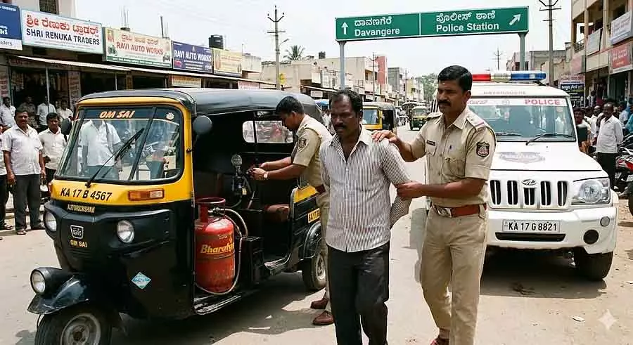 Davanagere : ऑटो में घरेलू LPG गैस इस्तेमाल करने के आरोप में एक व्यक्ति गिरफ्तार Davanagere : ऑटो में घरेलू LPG गैस इस्तेमाल करने के आरोप में एक व्यक्ति गिरफ्तार