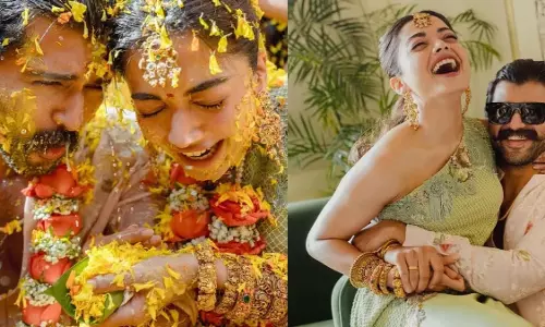 Haldi ceremony में रश्मिका मंदाना और विजय देवरकोंडा का जलवा Haldi ceremony में रश्मिका मंदाना और विजय देवरकोंडा का जलवा