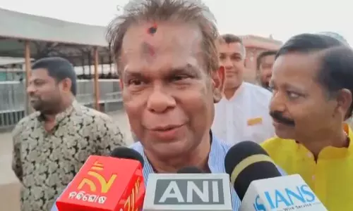 राज्यसभा सांसद दिलीप राय चुनाव में जीत के बाद पूजा-अर्चना करने Jagannath मंदिर पहुंचे
